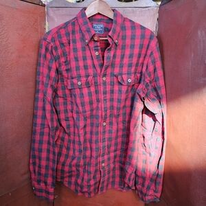 Red Black Plaid Abercrombie & Fitch Shirt Size XL